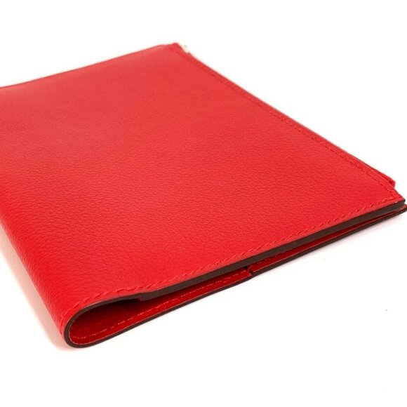 HERMES Notepad "EA Zip" PM Notebook case cover Evercolor Rouge Ladue Red Unused - Picture 5 of 12